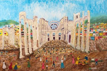 tapisserie du Carême : la cathédrale de Port-au-Prince