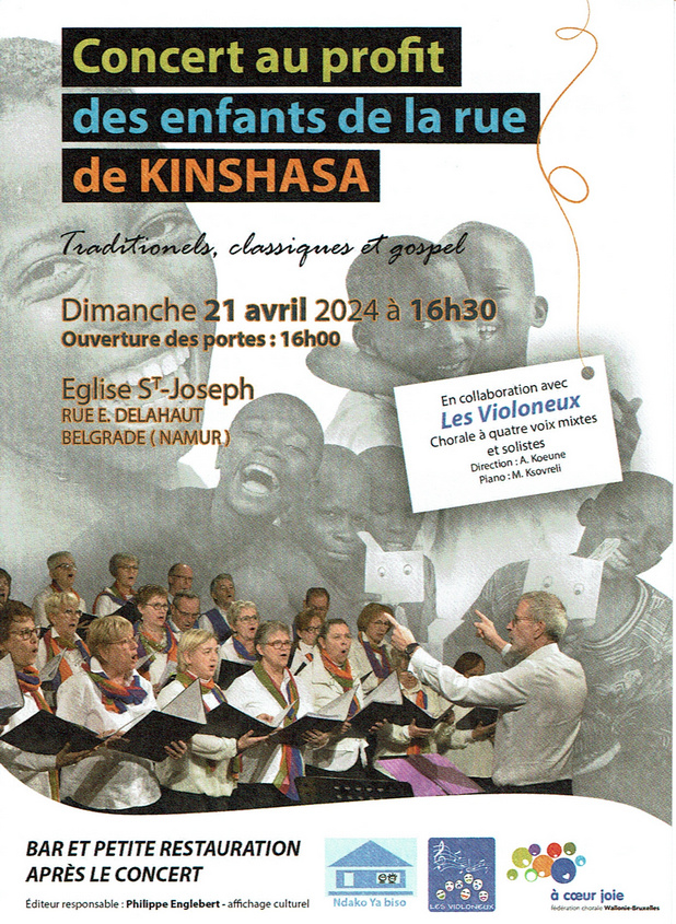 invitation au concert en faveur des enfants de la rue de Kinshasa